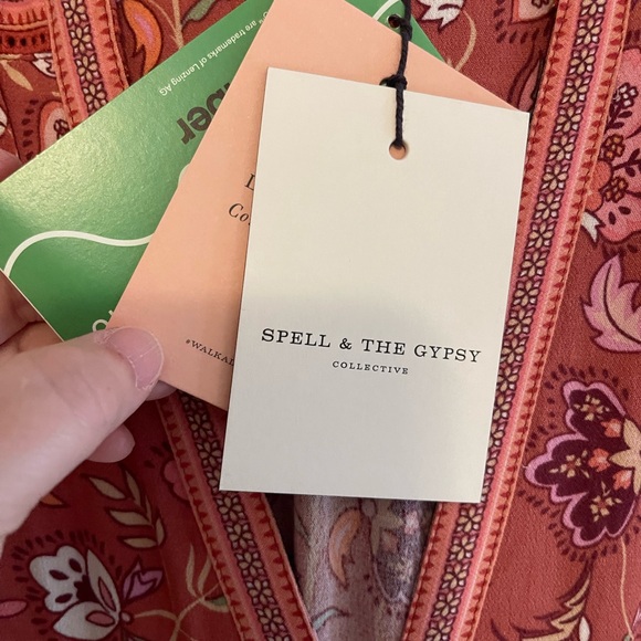 Spell Pink Tiered Sundress with Bishop Sleeves - Picture 6 of 11